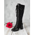 baratos Vitoriano &amp; Eduardo-Botas femininas de cano alto com cadarço preto e roxo, salto grosso e detalhe de laço, estilo gótico vitoriano dos anos 1920, botas da moda para cosplay, Halloween &amp;roupa de festa
