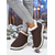 cheap Snow &amp; Winter Boots-Women&#039;s Burgundy Cozy Slip-On Winter Boots - Soft Knit Upper, Warm Lining, Casual &amp; Comfy Footwear for Christmas, Cold Weather and Indoor Lounging