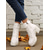 tanie Buty bojowe-damskie białe, sznurowane buty na grubym obcasie, stylowe buty bojowe na wysokim obcasie z regulowaną klamrą, modne obuwie na co dzień i na wyjścia na zewnątrz