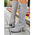 abordables Botas de moda-Botas altas con cordones de ante gris para mujer, botines altos de tacón grueso estilo victoriano retro para invierno, cosplay y ropa urbana.