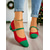 ieftine Pantofi de Crăciun pentru femei-Pantofi Mary Jane roșii și verzi pentru femei, cu toc jos, pantofi retro de Crăciun în culori contrastante, pentru petreceri și ținute festive de iarnă