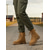 abordables Bottes de combat-Bottes de combat lacées marron clair pour femmes – style vintage classique, chaussures d'extérieur résistantes pour la randonnée, le travail et le quotidien