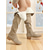 cheap Snow &amp; Winter Boots-Women's Winter Suede Knee-High Boots – Warm Faux Fur Lined, Zip Closure, Chunky Heel, Stylish Outdoor Footwear for Snowy Weather