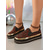 abordables Zapatillas de mujer-Mocasines de plataforma con diamantes de imitación dorados y negros para mujer, zapatos de fiesta con suela gruesa y brillantes para la vida nocturna. &amp;trajes de club