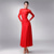 baratos Roupa de Competição-Vestido de dança de salão feminino, veludo preto, malha transparente, manga longa, elegante, tango, rumba, foxtrote, competição, vestido de apresentação