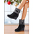abordables Bottes de neige et d'hiver-bottes compensées à revers duveteux pour femmes, en daim marron avec fermeture éclair et boucle, bottes d'hiver chaudes et confortables pour le temps froid, les sorties décontractées et les fêtes de fin d'année