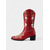 baratos Botas da moda-Botas de cowboy femininas de couro sintético vermelho com bordados e design floral, salto grosso, estilo retrô western, perfeitas para festivais, passeios casuais e natal