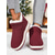 cheap Snow &amp; Winter Boots-Women&#039;s Burgundy Cozy Slip-On Winter Boots - Soft Knit Upper, Warm Lining, Casual &amp; Comfy Footwear for Christmas, Cold Weather and Indoor Lounging