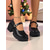 preiswerte Mary Jane Pumps-Burgunderrote Mary-Jane-Plateauschuhe für Damen mit Schnallenriemen, klobiger Sohle, lässiger und schicker Stil für Winter, Weihnachten und den Alltag