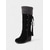 abordables Bottes de neige et d'hiver-Bottes compensées en daim marron pour femme avec revers en fausse fourrure – Design à lacets élégant avec pompons, bottes d'hiver chaudes et confortables pour une tenue décontractée et extérieure