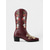 baratos Botas da moda-Botas de cowboy femininas de couro sintético vermelho com bordados e design floral, salto grosso, estilo retrô western, perfeitas para festivais, passeios casuais e natal