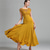 cheap Standard  Ballroom-Elegant Lace Bodice Long Evening Dress for Women - Flowing A-Line Party Gown, Perfect for Weddings, Proms, and Special Occasions - Yellow
