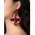 cheap Christmas Accessories-Women&#039;s Red Crystal Statement Earrings - Sparkling Christmas Jewelry Accessories for Holiday Parties and Festive Outfits