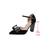 abordables Zapatos de salón de tacón ancho-Zapatos de tacón de terciopelo burdeos para mujer, con lazo y correa al tobillo. Elegantes y festivos, perfectos para Navidad, fiestas navideñas y ocasiones especiales.
