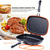 billiga Köksset-1 st non-stick stekpanna för dubbelsidig användning &amp;bakplåt - gjutna köksredskap med dubbelsidig tryckkokning av omeletter, smörgåsar, kyckling, grillmat &amp;mer hållbar aluminiumdesign för hemmakök