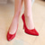 abordables Pompes Classiques-Escarpins rouges vernis pour femmes, chaussures habillées à bout pointu et talon aiguille pour les fêtes de Noël et les événements chics des fêtes de fin d'année