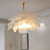 baratos Luzes da ilha-Lustre pendente de led lindo extra grande buquê de penas de avestruz de 80 cm Luz pendente de 5 luzes luminária montada romântica para restaurante cadeia de quarto ajustável