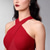 cheap Competition Wear-Women's Ballroom Dance Dress Red Halter Neck Mesh Side Elegant Tango Rumba Paso Doble Competition Performance Dress