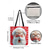 economico Borse con stampa grafica-borsa tote natalizia da donna – design di Babbo Natale con albero di Natale festivo e fiocchi di neve, divertente e stravagante, regalo perfetto per le feste di Natale, le festività invernali e lo shopping