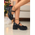 preiswerte Mary Jane Pumps-Burgunderrote Mary-Jane-Plateauschuhe für Damen mit Schnallenriemen, klobiger Sohle, lässiger und schicker Stil für Winter, Weihnachten und den Alltag