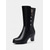 cheap Ankle Boots-Women's Black Winter Boots with Wool Lining for Warmth, Stylish Zipper and Charm Detail, Chunky Heel, Perfect for Cold Weather, Christmas and Casual Outings