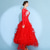 abordables Vêtements de Compétition-Robe de danse de salon pour femme, bleu marine, plumes, strass, organza superposé, élégante, pour compétition de valse, foxtrot