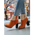 abordables Botas de moda-Botas de tacón de ante verde para mujer con puño de piel sintética, tacón grueso moderno, perfectas para vacaciones de invierno, fiestas navideñas y ocasiones festivas.