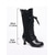 abordables Victorien &amp; Édouardien-Bottes noires à lacets pour femmes de style victorien édouardien avec bordure festonnée et talon chaton - Bottes habillées gothiques rétro des années 1920 pour dames, parfaites pour le cosplay, le