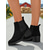 cheap Ankle Boots-Women's Red Zip-Up Ankle Boots - Stylish Block Heel Faux Suede Booties for Christmas, Office and Casual Outings