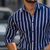economico Camicie eleganti da uomo-Per uomo Camicia Camicia elegante Camicia a righe Camicia casual Camicia con Bottoni Strisce verticali Matrimonio All'aperto Nero Bianco Blu Manica Lunga Bavero Estate Primavera Abbigliamento