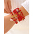 voordelige Damesarmband-Kerstarmbanden voor dames – feestelijke rode en groene kralenarmbanden met bedels van de kerstman, sneeuwvlok en kerstboom, perfect als cadeau voor de feestdagen