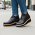 abordables Bottes de plate-forme-bottines compensées à plateforme pour femmes avec fermeture éclair latérale – baskets tendance décontractées et antidérapantes