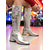 cheap 1970s Disco &amp; Hippie-Women's Silver Shiny Knee High Go Go Boots with Side Zipper and Block Heels, Retro 70s Disco Style Party &amp; Dance Boots
