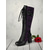 baratos Vitoriano &amp; Eduardo-Botas femininas de cano alto com cadarço preto e roxo, salto grosso e detalhe de laço, estilo gótico vitoriano dos anos 1920, botas da moda para cosplay, Halloween &amp;roupa de festa
