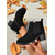 cheap Ankle Boots-Women's Red Zip-Up Ankle Boots - Stylish Block Heel Faux Suede Booties for Christmas, Office and Casual Outings