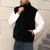 preiswerte Men's Vest-Herren Weste aus Wildlederimitat Weste Gilet Outdoor Täglich Mode Lässig Herbst Winter Tasche Kunstpelz Bequem Einfach Reisverschluss Stehkragen Normale Passform Schwarz Weste
