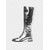 cheap 1970s Disco &amp; Hippie-Women's Silver Shiny Knee High Go Go Boots with Side Zipper and Block Heels, Retro 70s Disco Style Party &amp; Dance Boots