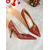 cheap Classic Pumps-Women's Red Lace Pointed Toe Stiletto Heels, Elegant Glitter High Heel Pumps with Gold Heel for Christmas Parties &amp; Holiday Celebrations