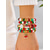 voordelige Damesarmband-Kerstarmbanden voor dames – feestelijke rode en groene kralenarmbanden met bedels van de kerstman, sneeuwvlok en kerstboom, perfect als cadeau voor de feestdagen