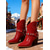 abordables Bottes à la mode-Bottines de cowboy à imprimé crocodile rouge pour femmes avec détails de chaîne et accents de strass, style d'inspiration western, parfaites pour Noël, les fêtes de fin d'année et les occasions festives
