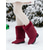 preiswerte Schnee- und Winterstiefel-Burgunderrote Winterstiefel aus Kunstfell bis zur Wadenmitte für Damen – warme Schneestiefel im Weihnachtsmann-Stil für Weihnachten, Feiertagsoutfits und Outdoor-Bekleidung