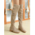 cheap Snow &amp; Winter Boots-Women's Winter Suede Knee-High Boots – Warm Faux Fur Lined, Zip Closure, Chunky Heel, Stylish Outdoor Footwear for Snowy Weather