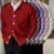 voordelige heren vest trui-Voor heren Trui Vest Trui Geribd breien Normale tops Gebreid Effen Strijkijzer Vakantie Modieus Casual Alledaagse kleding Kleding Lente &amp; Herfst blauw Rood M L XL