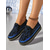 abordables Zapatillas de mujer-Mocasines de plataforma con diamantes de imitación dorados y negros para mujer, zapatos de fiesta con suela gruesa y brillantes para la vida nocturna. &amp;trajes de club