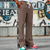 preiswerte Gerade Bein-Herren Jogginghose Hose Gerade geschnittene Sweatpants Kordelzug Tasche Elastischer Bund Paisley-Muster Patchwork Komfort Sport im Freien Täglich Mode Lässig Schwarz Braun Mikroelastisch
