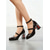 abordables Estilo Disco y Hippie de los años 70-Tacones Mary Jane góticos de los años 80 para mujer: zapatos negros de charol con doble tira y tacones de bloque con calavera para Halloween, cosplay y fiestas de terror retro.