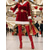 baratos Botas da moda-Botas femininas de couro sintético vermelho brilhante, cano alto, salto agulha e zíper, estilo ousado e sexy, perfeitas para saídas à noite, Natal e eventos modernos