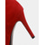 abordables Bottines-Bottines à talons aiguilles en daim rouge pour femmes avec détail zippé, bout pointu, élégantes et chics, parfaites pour Noël, les fêtes de fin d'année et les occasions formelles