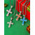 abordables Bijoux pour hommes-Collier pendentif croix en alliage pour homme, cadeau de Noël, multicolore, orné de cristaux étincelants, accessoire élégant pour les fêtes et le quotidien.