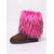 abordables Botas de nieve e invierno-Botas de ante marrón para mujer con ribete de piel sintética rosa esponjosa, zapatos de invierno cómodos hasta media pantorrilla, elegantes zapatos de fiesta. &amp;Calzado de calle para mujeres a la moda